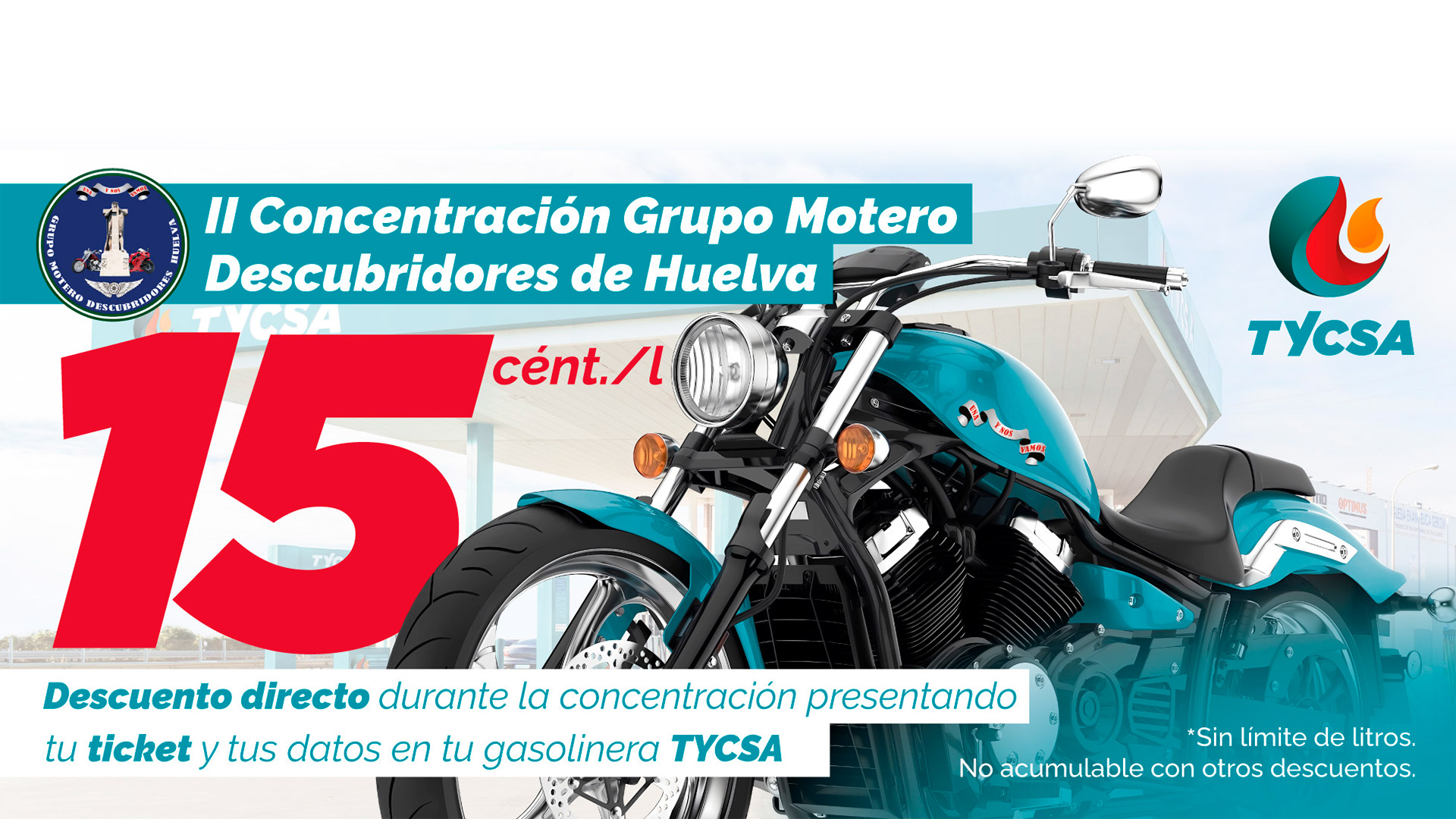 <strong>Apuesta por Huelva</strong><br/><strong>y gana 10 cent./l</strong><br/>Con la tarjeta cliente TYCSA